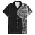 Traditional Polynesian Art Tattoos Family Matching Off Shoulder Short Dress and Hawaiian Shirt Black Color - Polynesian Pride