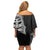 Traditional Polynesian Art Tattoos Family Matching Off Shoulder Short Dress and Hawaiian Shirt Black Color - Polynesian Pride