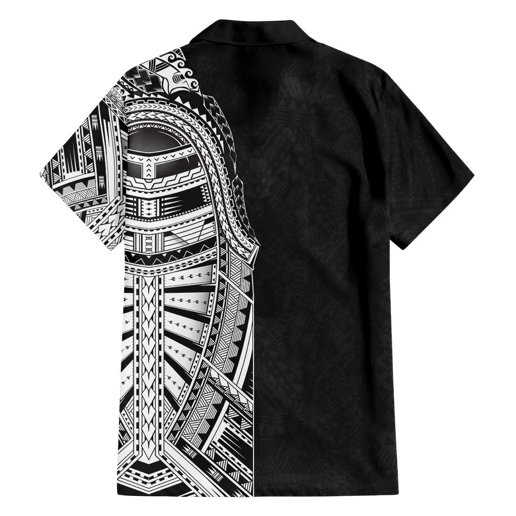 Traditional Polynesian Art Tattoos Family Matching Puletasi and Hawaiian Shirt Black Color LT03 - Polynesian Pride