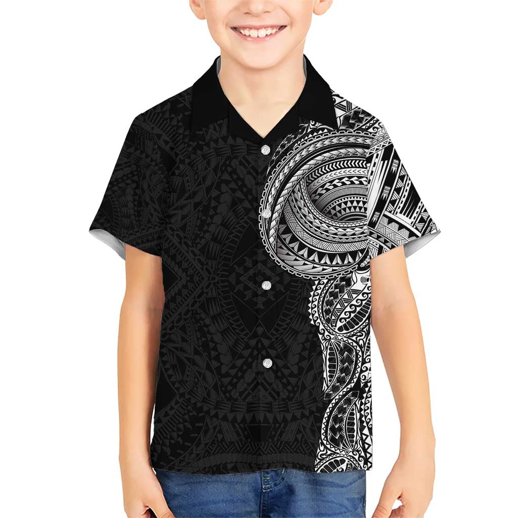 Traditional Polynesian Art Tattoos Kid Hawaiian Shirt Black Color - Polynesian Pride