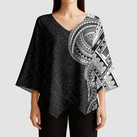 Traditional Polynesian Art Tattoos Kimono Sleeve Blouse Black Color LT03 - Polynesian Pride
