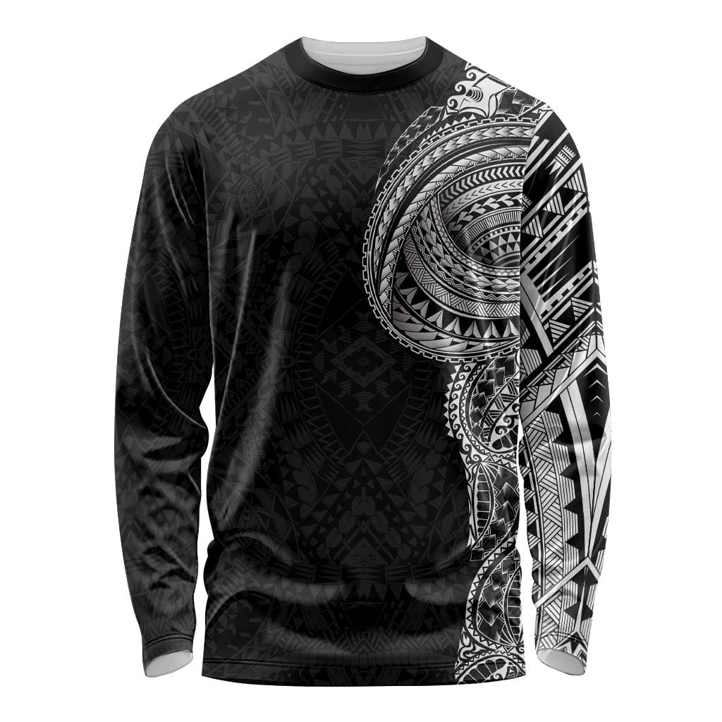 Traditional Polynesian Art Tattoos Long Sleeve Shirt Black Color LT03 Unisex Black - Polynesian Pride
