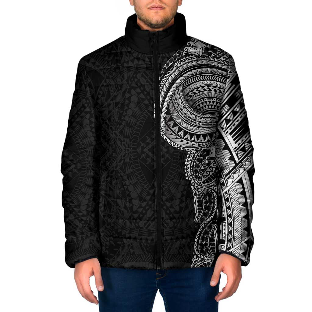 Traditional Polynesian Art Tattoos Padded Jacket Black Color LT03 Men Black - Polynesian Pride