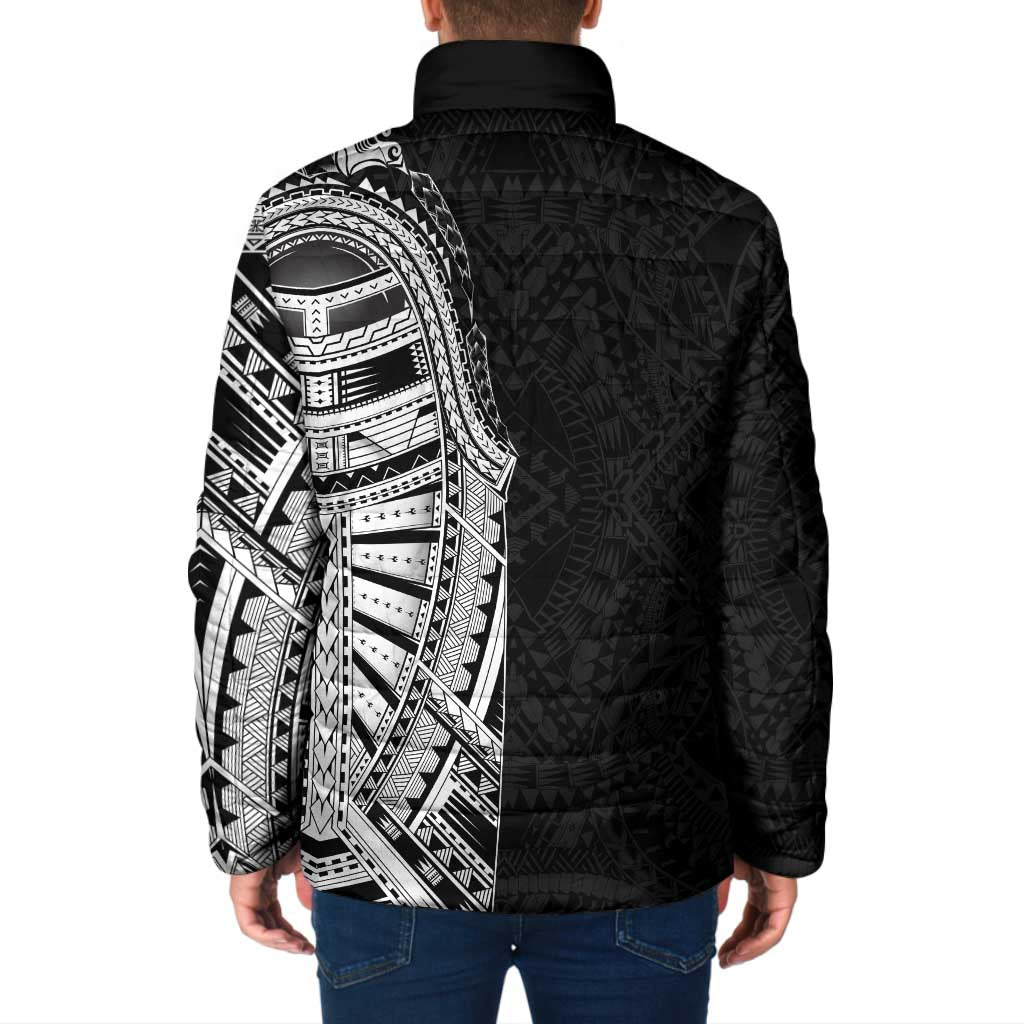 Traditional Polynesian Art Tattoos Padded Jacket Black Color LT03 - Polynesian Pride