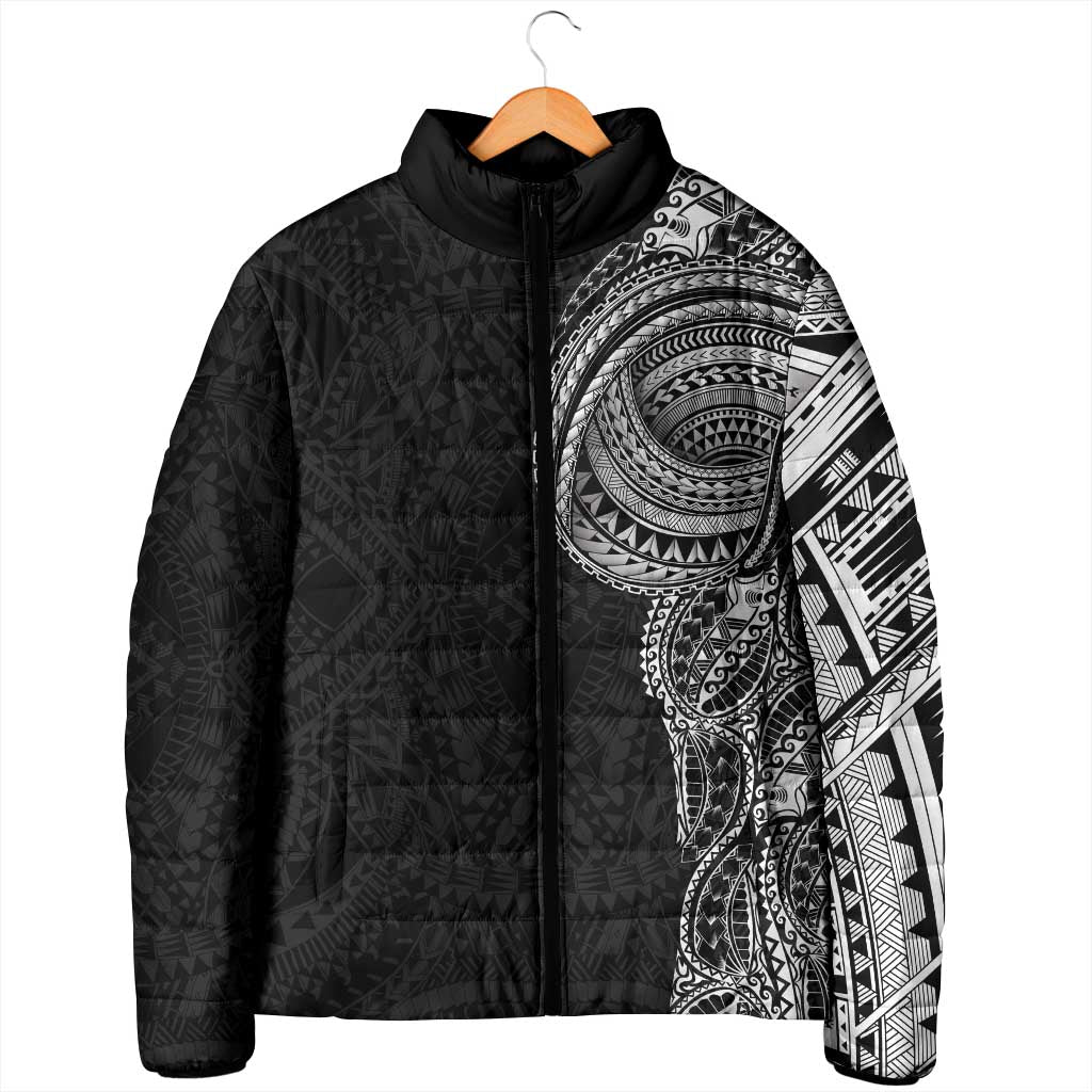 Traditional Polynesian Art Tattoos Padded Jacket Black Color LT03 - Polynesian Pride