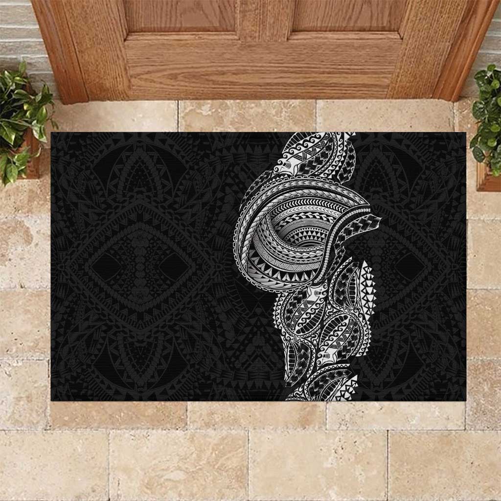 Traditional Polynesian Art Tattoos Rubber Doormat Black Color LT03 Black - Polynesian Pride