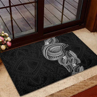 Traditional Polynesian Art Tattoos Rubber Doormat Black Color LT03 - Polynesian Pride