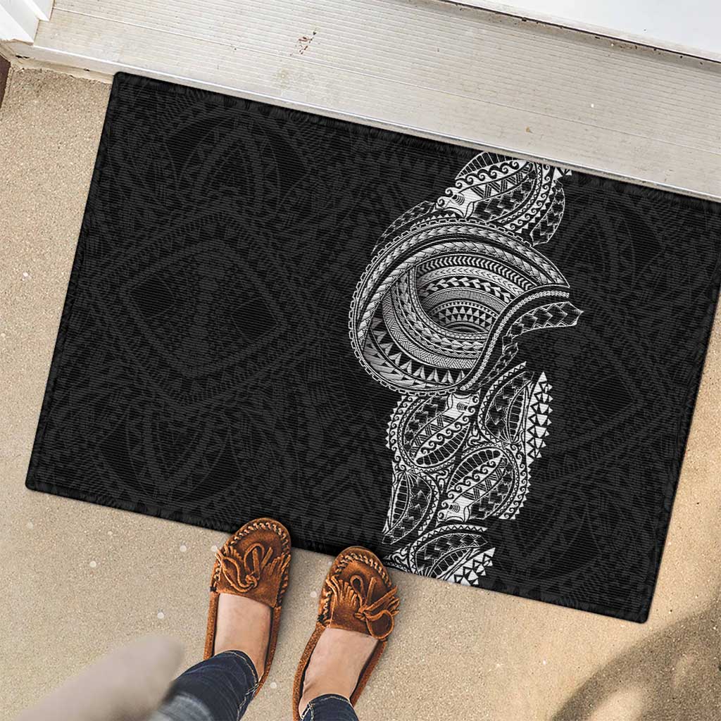 Traditional Polynesian Art Tattoos Rubber Doormat Black Color LT03 - Polynesian Pride