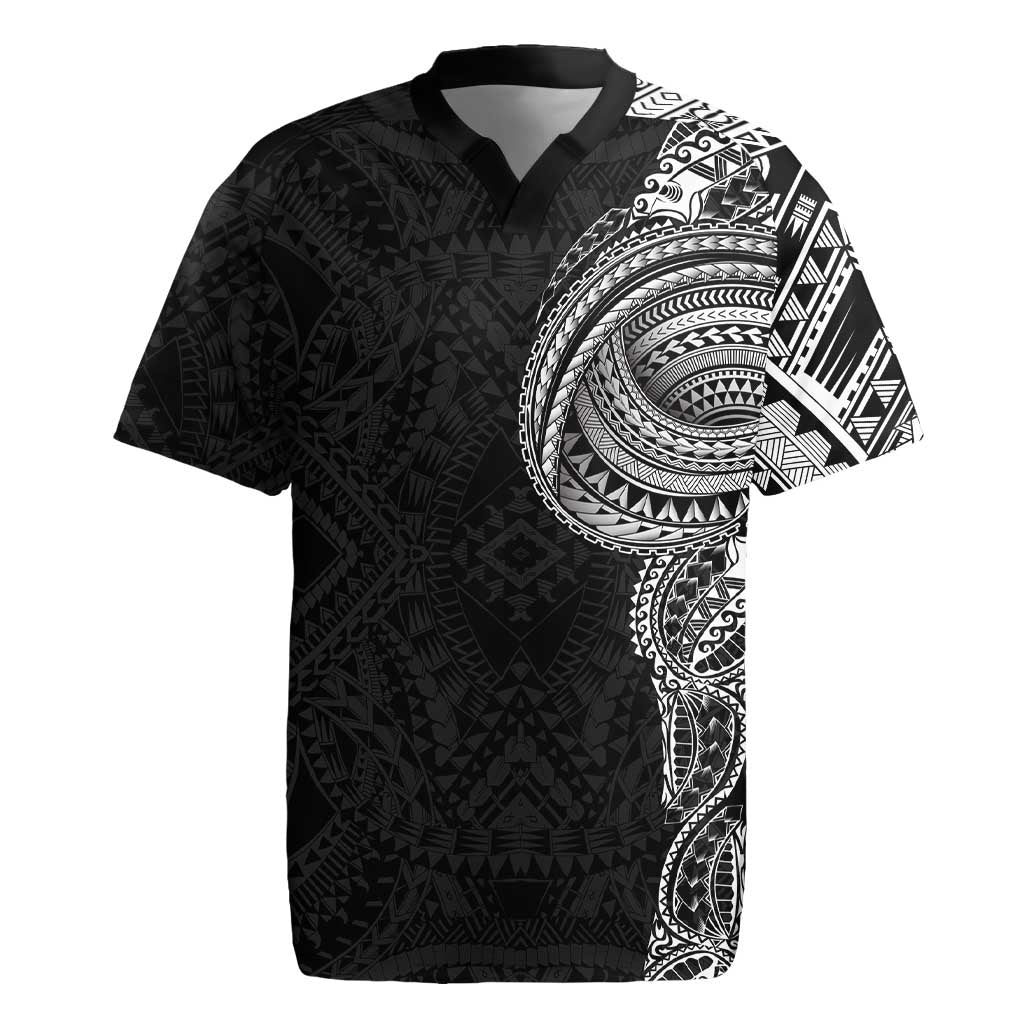 Traditional Polynesian Art Tattoos Rugby Jersey Black Color LT03 Black - Polynesian Pride
