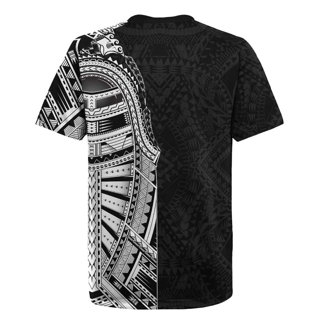 Traditional Polynesian Art Tattoos Rugby Jersey Black Color LT03 - Polynesian Pride