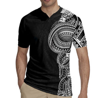 Traditional Polynesian Art Tattoos Rugby Jersey Black Color LT03 - Polynesian Pride