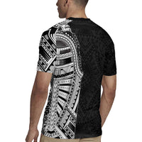 Traditional Polynesian Art Tattoos Rugby Jersey Black Color LT03 - Polynesian Pride