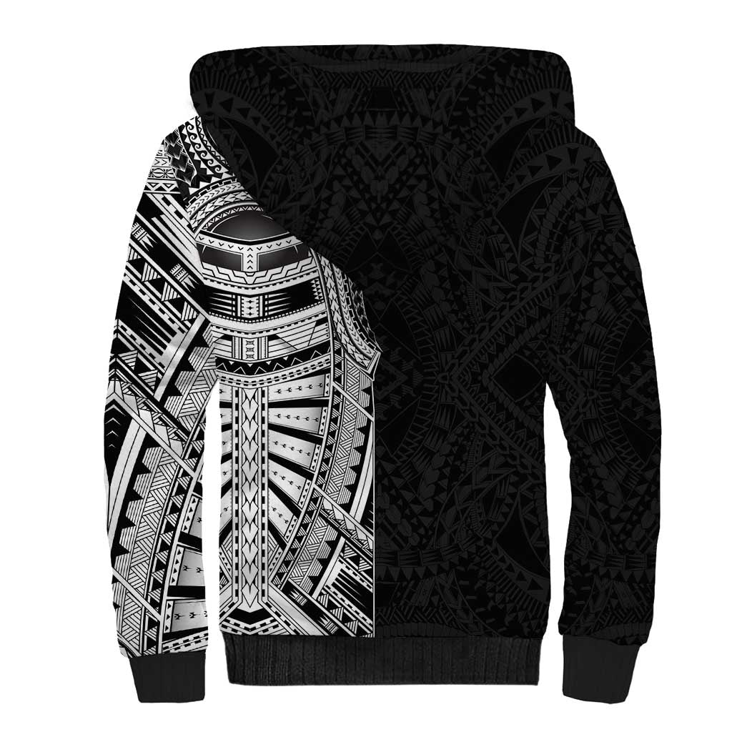 Traditional Polynesian Art Tattoos Sherpa Hoodie Black Color LT03 - Polynesian Pride