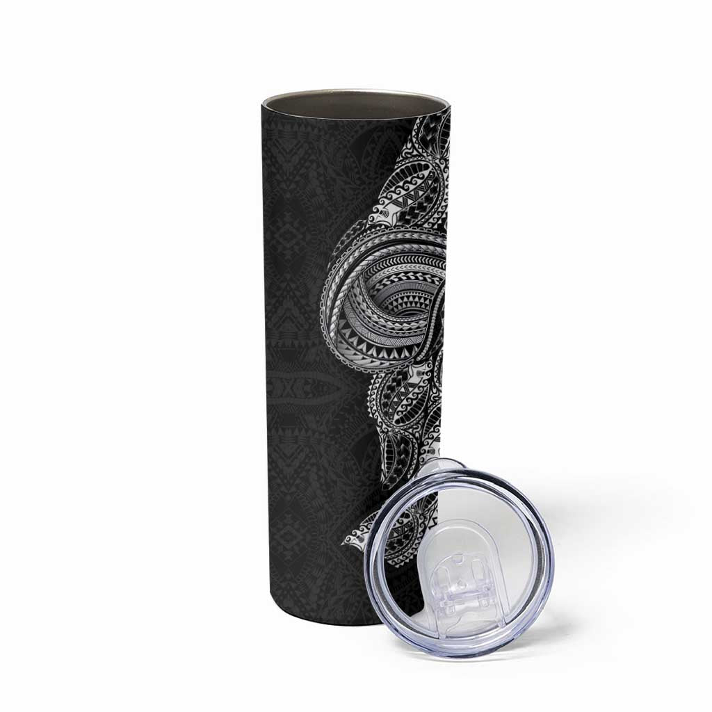 Traditional Polynesian Art Tattoos Skinny Tumbler Black Color - Polynesian Pride