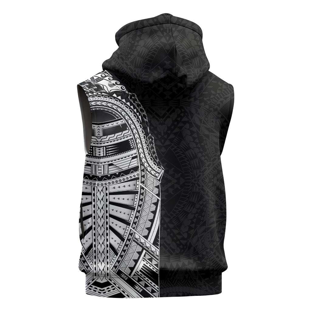 Traditional Polynesian Art Tattoos Sleeveless Hoodie Black Color LT03 - Polynesian Pride