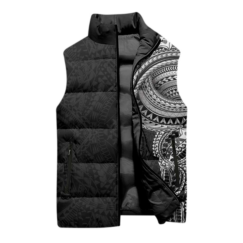 Traditional Polynesian Art Tattoos Sleeveless Puffer Jacket Black Color LT03 - Polynesian Pride