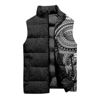 Traditional Polynesian Art Tattoos Sleeveless Puffer Jacket Black Color LT03 - Polynesian Pride