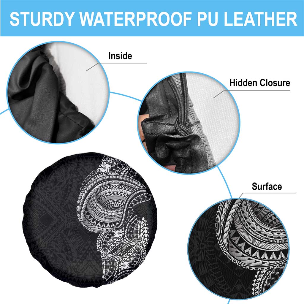 Traditional Polynesian Art Tattoos Spare Tire Cover Black Color - Polynesian Pride