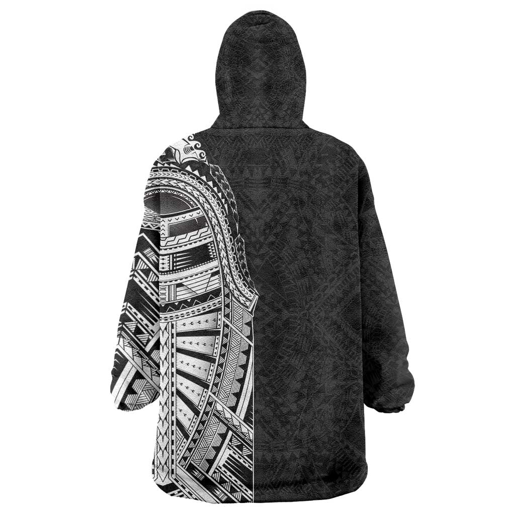Traditional Polynesian Art Tattoos Wearable Blanket Hoodie Black Color LT03 - Polynesian Pride
