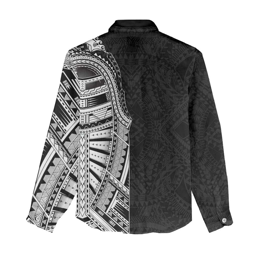 Traditional Polynesian Art Tattoos Women Casual Shirt Black Color - Polynesian Pride