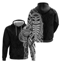 Traditional Polynesian Art Tattoos Zip Hoodie Black Color - Polynesian Pride