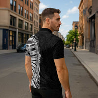 Traditional Polynesian Art Tattoos Zipper Polo Shirt Black Color LT03 - Polynesian Pride