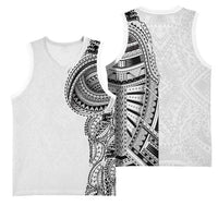 Traditional Polynesian Art Tattoos Basketball Jersey White Color LT03 - Polynesian Pride