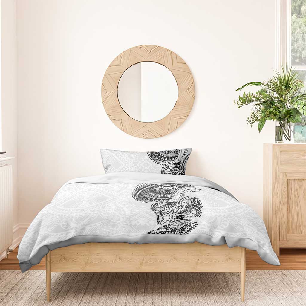 Traditional Polynesian Art Tattoos Bedding Set White Color - Polynesian Pride