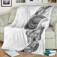 Traditional Polynesian Art Tattoos Blanket White Color - Polynesian Pride