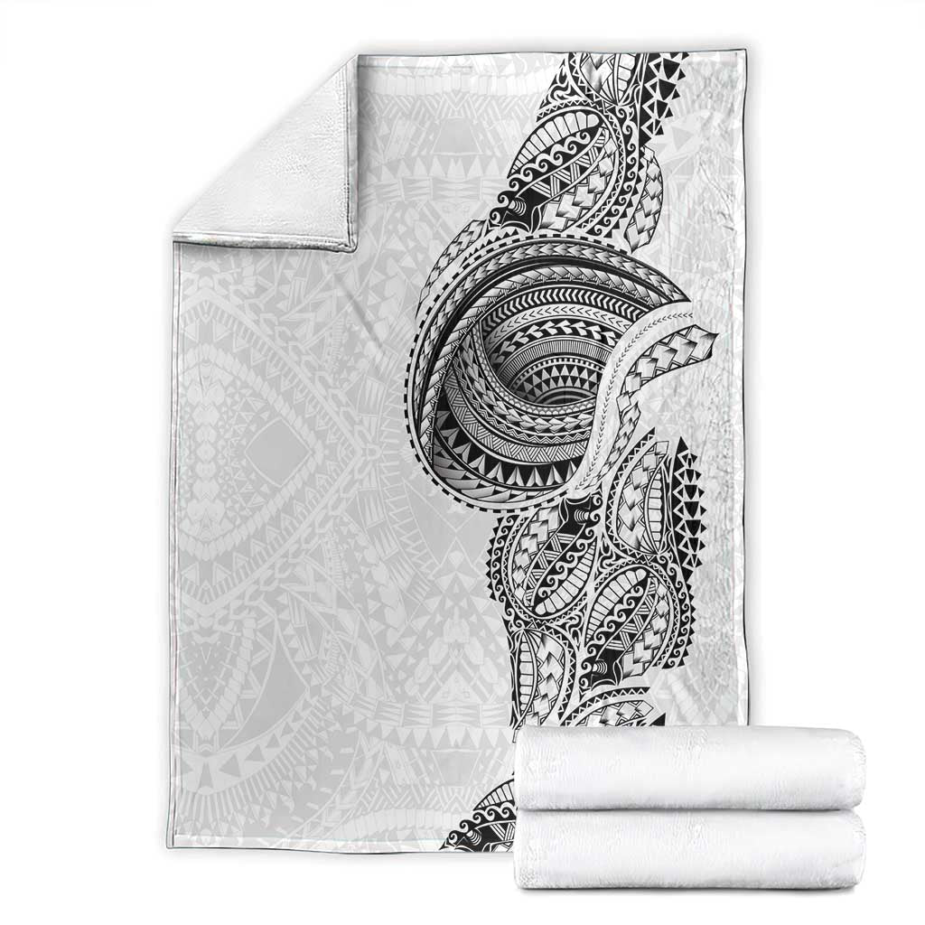 Traditional Polynesian Art Tattoos Blanket White Color - Polynesian Pride