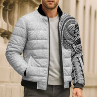 Traditional Polynesian Art Tattoos Bomber Puffer Jacket White Color LT03 - Polynesian Pride