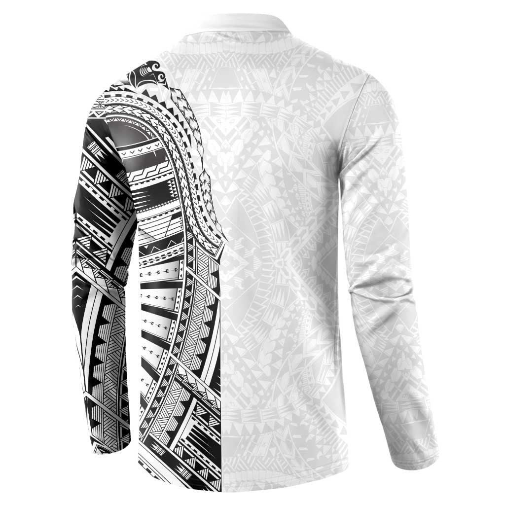Traditional Polynesian Art Tattoos Button Sweatshirt White Color LT03 - Polynesian Pride