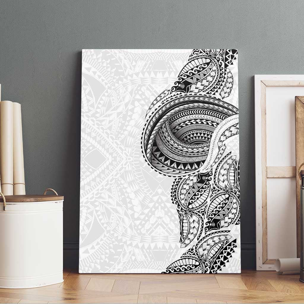 Traditional Polynesian Art Tattoos Canvas Wall Art White Color LT03 - Polynesian Pride