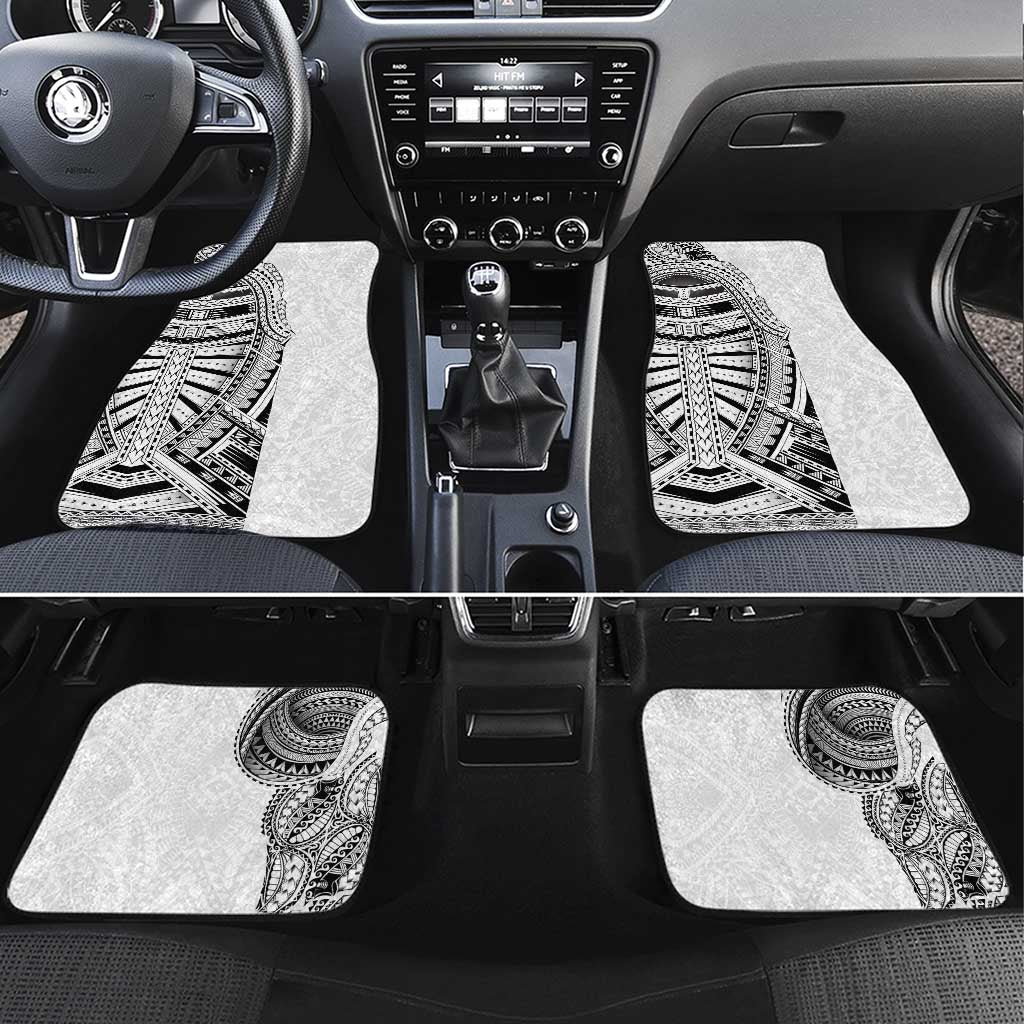 Traditional Polynesian Art Tattoos Car Mats White Color LT03 Set 4pcs White - Polynesian Pride