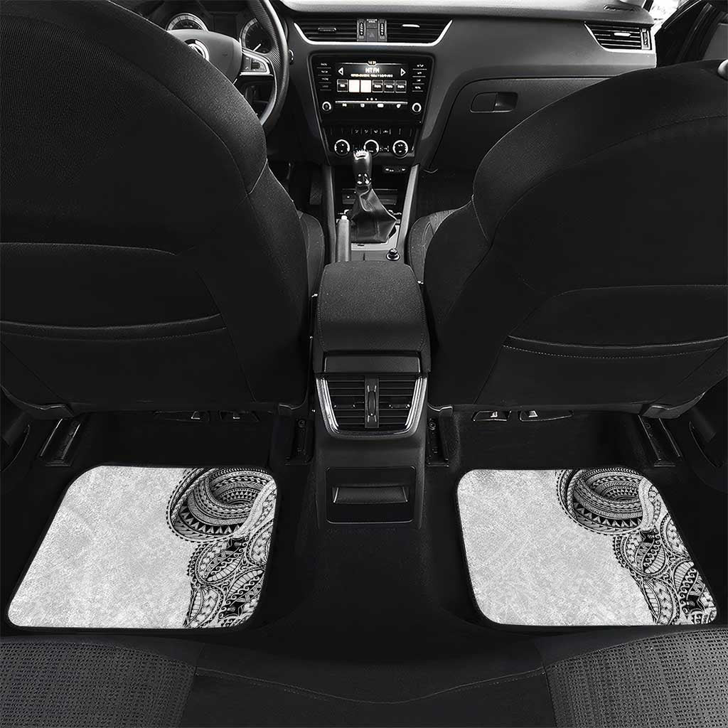Traditional Polynesian Art Tattoos Car Mats White Color LT03 Set 2pcs - Back White - Polynesian Pride
