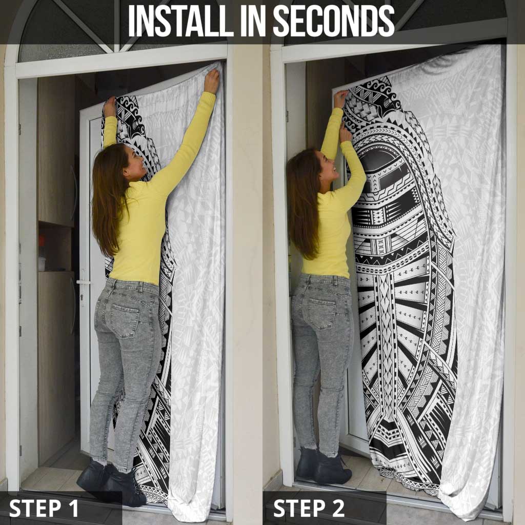 Traditional Polynesian Art Tattoos Door Cover White Color - Polynesian Pride