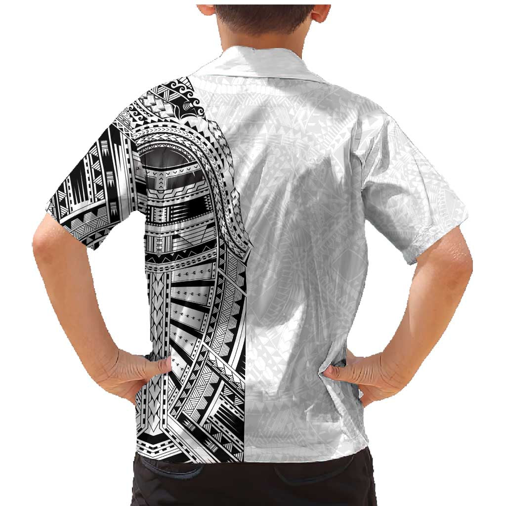 Traditional Polynesian Art Tattoos Family Matching Mermaid Dress and Hawaiian Shirt White Color - Polynesian Pride