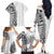 Traditional Polynesian Art Tattoos Family Matching Off The Shoulder Long Sleeve Dress and Hawaiian Shirt White Color - Polynesian Pride