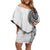 Traditional Polynesian Art Tattoos Family Matching Off Shoulder Short Dress and Hawaiian Shirt White Color - Polynesian Pride