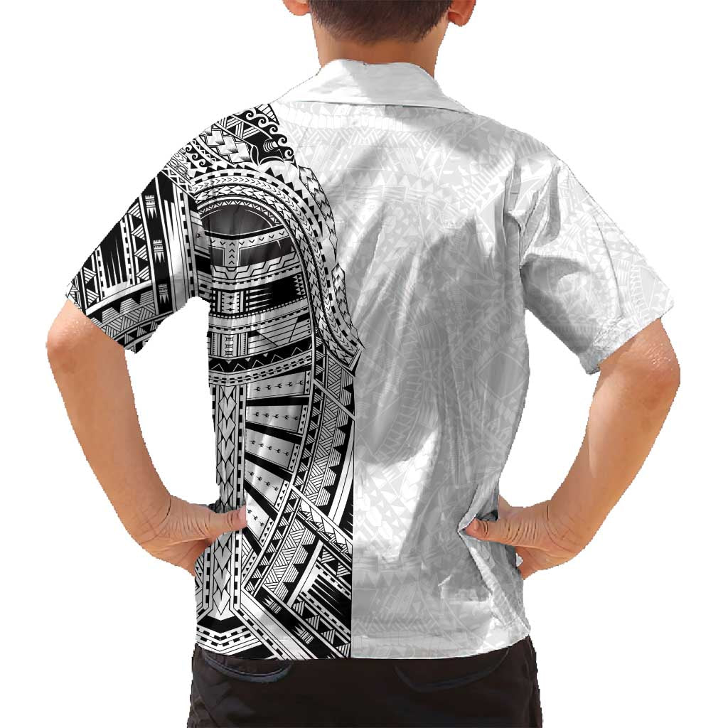 Traditional Polynesian Art Tattoos Family Matching Puletasi and Hawaiian Shirt White Color - Polynesian Pride