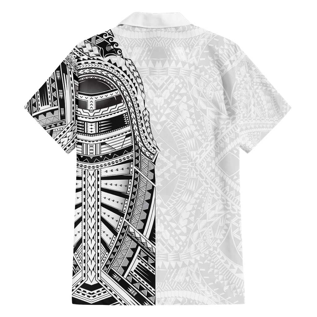 Traditional Polynesian Art Tattoos Family Matching Puletasi and Hawaiian Shirt White Color - Polynesian Pride