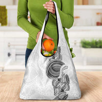 Traditional Polynesian Art Tattoos Grocery Bag White Color - Polynesian Pride