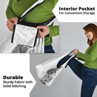 Traditional Polynesian Art Tattoos Grocery Bag White Color - Polynesian Pride