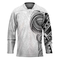 Traditional Polynesian Art Tattoos Hockey Jersey White Color LT03 Unisex White - Polynesian Pride
