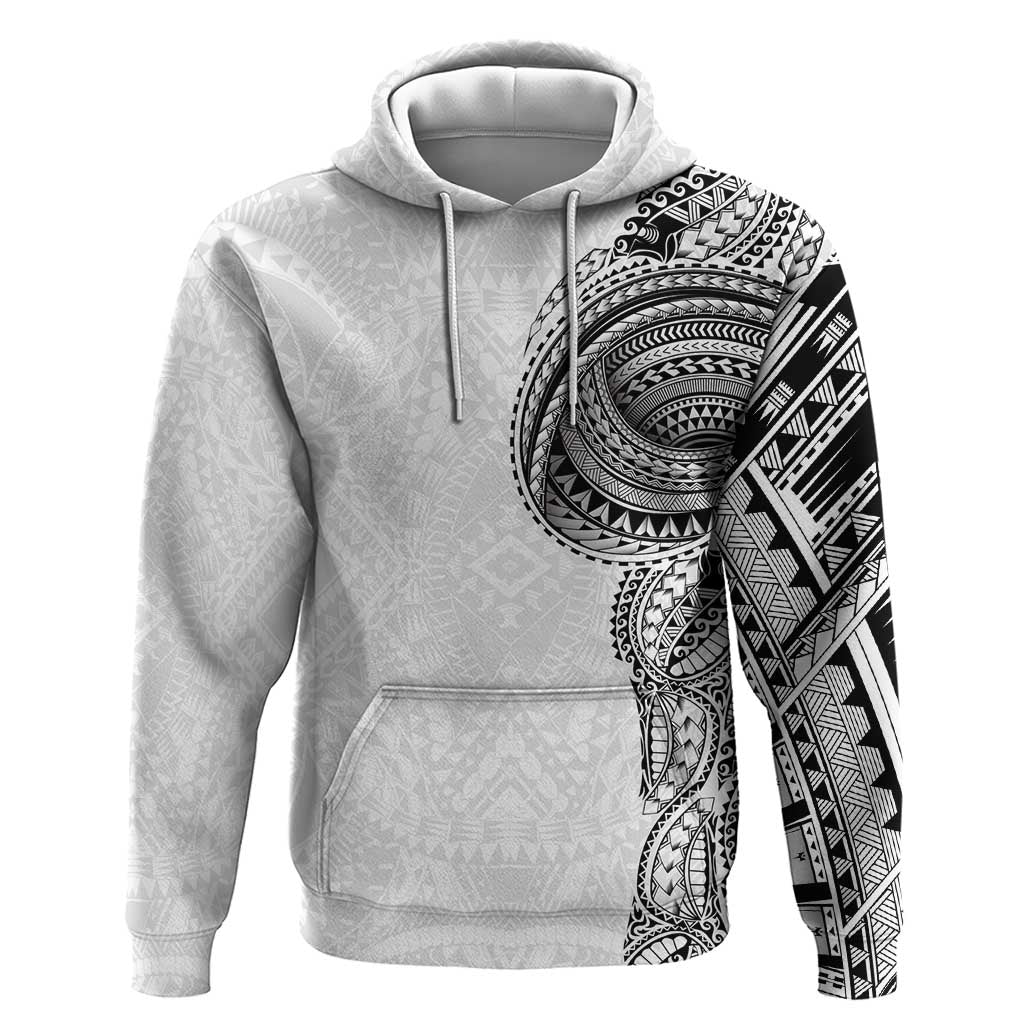 Traditional Polynesian Art Tattoos Hoodie White Color - Polynesian Pride