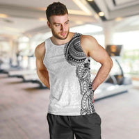 Traditional Polynesian Art Tattoos Men Tank Top White Color LT03 White - Polynesian Pride