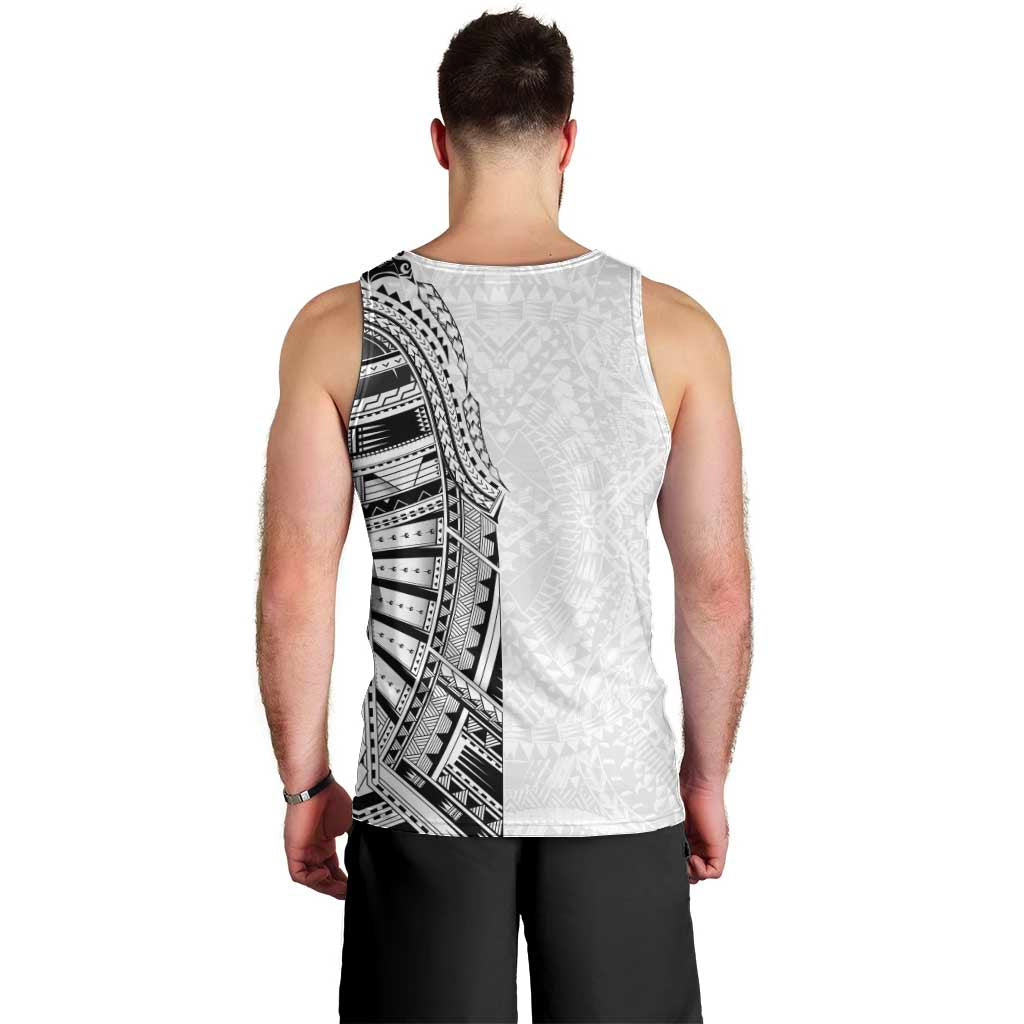 Traditional Polynesian Art Tattoos Men Tank Top White Color LT03 - Polynesian Pride