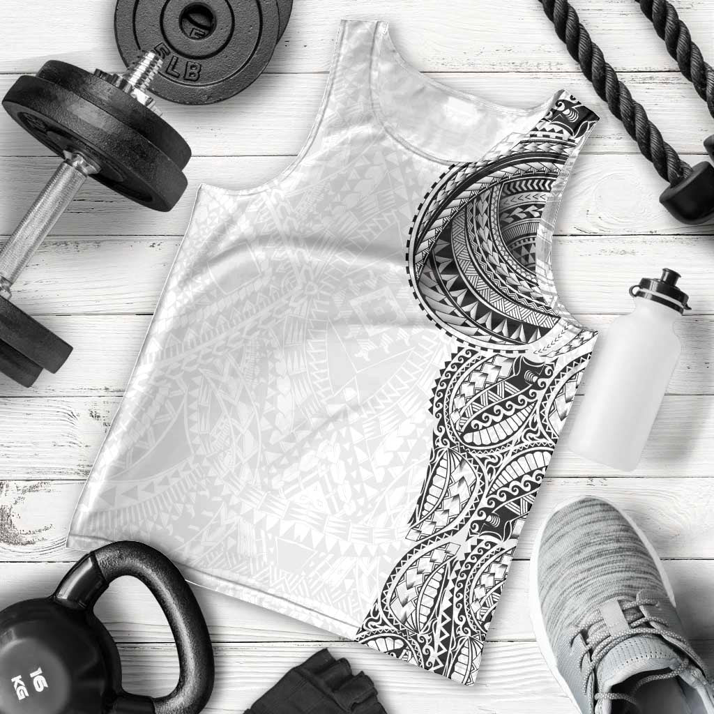Traditional Polynesian Art Tattoos Men Tank Top White Color LT03 - Polynesian Pride