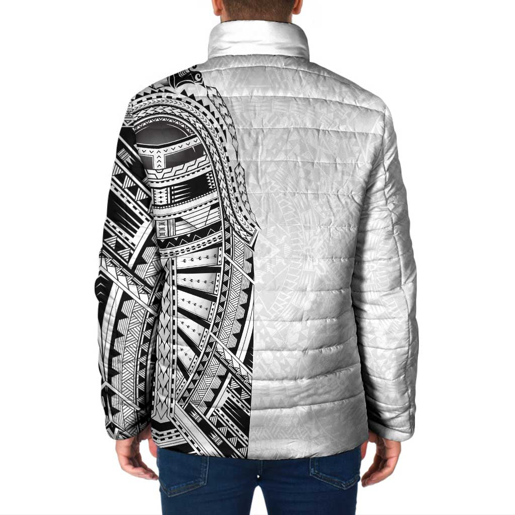 Traditional Polynesian Art Tattoos Padded Jacket White Color LT03 - Polynesian Pride