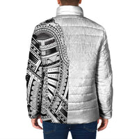 Traditional Polynesian Art Tattoos Padded Jacket White Color LT03 - Polynesian Pride